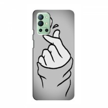 Чехол с принтом для OnePlus 9R (AlphaPrint - Знак сердечка) Серый фон - купить на Floy.com.ua