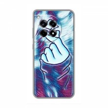 Чехол с принтом для OnePlus Ace 3 (AlphaPrint - Знак сердечка) Бирюзовый фон - купить на Floy.com.ua
