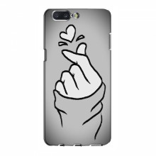 Чехол с принтом для OnePlus 5 (AlphaPrint - Знак сердечка) Серый фон - купить на Floy.com.ua
