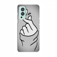 Чехол с принтом для OnePlus Nord 2 (AlphaPrint - Знак сердечка) Серый фон - купить на Floy.com.ua