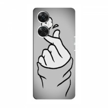 Чехол с принтом для OnePlus Nord CE 3 Lite (AlphaPrint - Знак сердечка) Серый фон - купить на Floy.com.ua