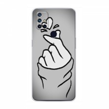 Чехол с принтом для OnePlus Nord N10 5G (AlphaPrint - Знак сердечка) Серый фон - купить на Floy.com.ua