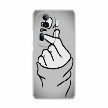Чехол с принтом для OPPO Reno 11 Pro 5G (AlphaPrint - Знак сердечка) Серый фон - купить на Floy.com.ua