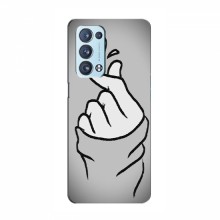 Чехол с принтом для OPPO Reno 6 Pro (5G) (AlphaPrint - Знак сердечка) Серый фон - купить на Floy.com.ua