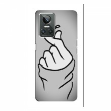 Чехол с принтом для RealMe 10 Pro (AlphaPrint - Знак сердечка) Серый фон - купить на Floy.com.ua