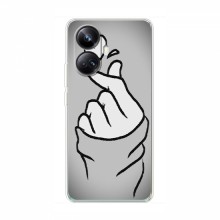 Чехол с принтом для RealMe 10 Pro Plus (5G) (AlphaPrint - Знак сердечка) Серый фон - купить на Floy.com.ua