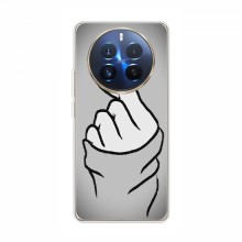 Чехол с принтом для RealMe 12 Pro (AlphaPrint - Знак сердечка) Серый фон - купить на Floy.com.ua