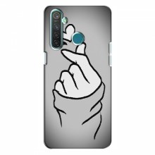 Чехол с принтом для RealMe 5 Pro (AlphaPrint - Знак сердечка) Серый фон - купить на Floy.com.ua