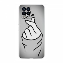 Чехол с принтом для RealMe 8 (AlphaPrint - Знак сердечка) Серый фон - купить на Floy.com.ua