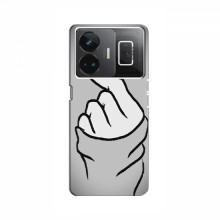 Чехол с принтом для RealMe GT Neo 5 (AlphaPrint - Знак сердечка) Серый фон - купить на Floy.com.ua