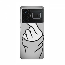 Чехол с принтом для RealMe GT5 (AlphaPrint - Знак сердечка) Серый фон - купить на Floy.com.ua