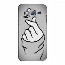 Чехол с принтом для Samsung J3, J300, J300H (AlphaPrint - Знак сердечка) Серый фон - купить на Floy.com.ua