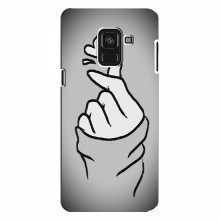 Чехол с принтом для Samsung A8 Plus , A8 Plus 2018, A730F (AlphaPrint - Знак сердечка) Серый фон - купить на Floy.com.ua