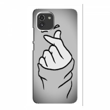 Чехол с принтом для Samsung Galaxy A03 (A035) (AlphaPrint - Знак сердечка) Серый фон - купить на Floy.com.ua