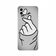 Чехол с принтом для Samsung Galaxy A04 (A045F) (AlphaPrint - Знак сердечка) Серый фон - купить на Floy.com.ua