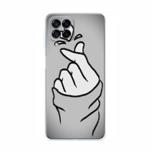 Чехол с принтом для Samsung Galaxy A22 5G (AlphaPrint - Знак сердечка) Серый фон - купить на Floy.com.ua