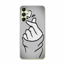 Чехол с принтом для Samsung Galaxy A24 (AlphaPrint - Знак сердечка) Серый фон - купить на Floy.com.ua