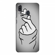 Чехол с принтом для Samsung Galaxy A30 2019 (A305F) (AlphaPrint - Знак сердечка) Серый фон - купить на Floy.com.ua