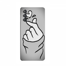Чехол с принтом для Samsung Galaxy A32 (AlphaPrint - Знак сердечка) Серый фон - купить на Floy.com.ua