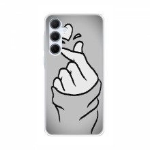 Чехол с принтом для Samsung Galaxy A35 (5G) (AlphaPrint - Знак сердечка) Серый фон - купить на Floy.com.ua