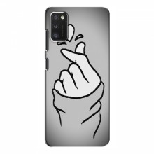 Чехол с принтом для Samsung Galaxy A41 (A415) (AlphaPrint - Знак сердечка) Серый фон - купить на Floy.com.ua