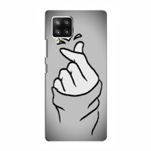 Чехол с принтом для Samsung Galaxy A42 (5G) (AlphaPrint - Знак сердечка) Серый фон - купить на Floy.com.ua