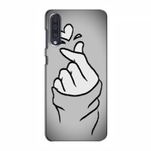 Чехол с принтом для Samsung Galaxy A50 2019 (A505F) (AlphaPrint - Знак сердечка) Серый фон - купить на Floy.com.ua