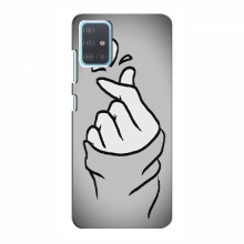 Чехол с принтом для Samsung Galaxy A51 5G (A516) (AlphaPrint - Знак сердечка) Серый фон - купить на Floy.com.ua
