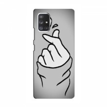 Чехол с принтом для Samsung Galaxy A52 (AlphaPrint - Знак сердечка) Серый фон - купить на Floy.com.ua