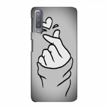 Чехол с принтом для Samsung A7-2018, A750 (AlphaPrint - Знак сердечка) Серый фон - купить на Floy.com.ua
