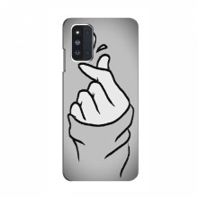 Чехол с принтом для Samsung Galaxy F52 5G (E526) (AlphaPrint - Знак сердечка) Серый фон - купить на Floy.com.ua