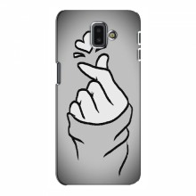 Чехол с принтом для Samsung J6 Plus, J6 Плюс 2018 (J610) (AlphaPrint - Знак сердечка) Серый фон - купить на Floy.com.ua
