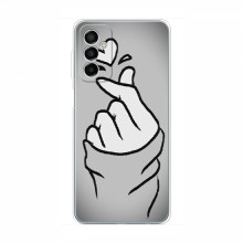 Чехол с принтом для Samsung Galaxy M13 (AlphaPrint - Знак сердечка) Серый фон - купить на Floy.com.ua