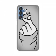 Чехол с принтом для Samsung Galaxy M15 (M156) (AlphaPrint - Знак сердечка) Серый фон - купить на Floy.com.ua