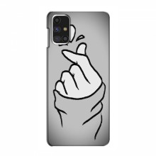 Чехол с принтом для Samsung Galaxy M31s (AlphaPrint - Знак сердечка) Серый фон - купить на Floy.com.ua