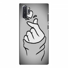 Чехол с принтом для Samsung Galaxy Note 10 Plus (AlphaPrint - Знак сердечка) Серый фон - купить на Floy.com.ua