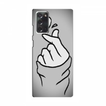 Чехол с принтом для Samsung Galaxy Note 20 (AlphaPrint - Знак сердечка) Серый фон - купить на Floy.com.ua