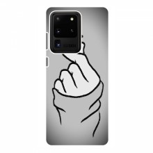 Чехол с принтом для Samsung Galaxy S20 Ultra (AlphaPrint - Знак сердечка) Серый фон - купить на Floy.com.ua