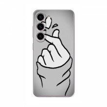 Чехол с принтом для Samsung Galaxy S24 (AlphaPrint - Знак сердечка) Серый фон - купить на Floy.com.ua