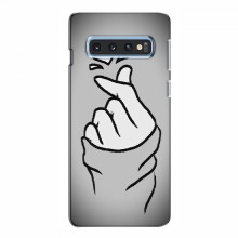 Чехол с принтом для Samsung S10e (AlphaPrint - Знак сердечка) Серый фон - купить на Floy.com.ua