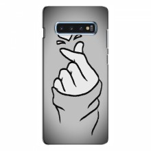 Чехол с принтом для Samsung S10 Plus (AlphaPrint - Знак сердечка) Серый фон - купить на Floy.com.ua