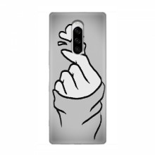 Чехол с принтом для Sony Xperia 1 (AlphaPrint - Знак сердечка) Серый фон - купить на Floy.com.ua