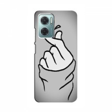 Чехол с принтом для Xiaomi Redmi Note 11E (AlphaPrint - Знак сердечка) Серый фон - купить на Floy.com.ua