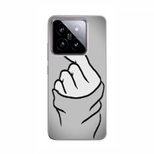 Чехол с принтом для Xiaomi 14 (AlphaPrint - Знак сердечка) Серый фон - купить на Floy.com.ua