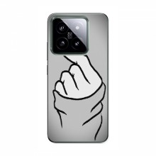 Чехол с принтом для Xiaomi 14 Pro (AlphaPrint - Знак сердечка) Серый фон - купить на Floy.com.ua