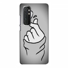 Чехол с принтом для Xiaomi Mi Note 10 Lite (AlphaPrint - Знак сердечка) Серый фон - купить на Floy.com.ua