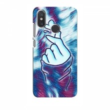 Чехол с принтом для Xiaomi Mi8 SE (AlphaPrint - Знак сердечка) Бирюзовый фон - купить на Floy.com.ua