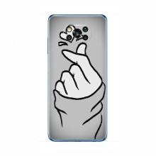 Чехол с принтом для Xiaomi POCO X3 (AlphaPrint - Знак сердечка) Серый фон - купить на Floy.com.ua