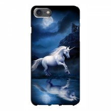 Чехол с принтом для iPhone 7 - (на черном) (AlphaPrint) Единорог в лесу - купить на Floy.com.ua