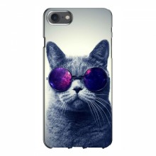 Чехол с принтом для iPhone 7 - (на черном) (AlphaPrint) Кот в очках - купить на Floy.com.ua